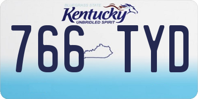 KY license plate 766TYD