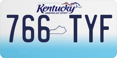 KY license plate 766TYF