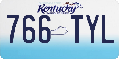 KY license plate 766TYL