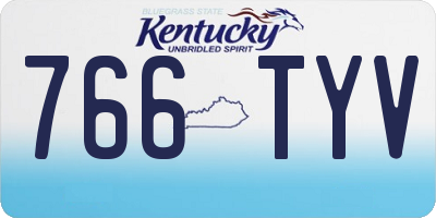 KY license plate 766TYV