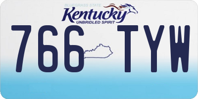 KY license plate 766TYW