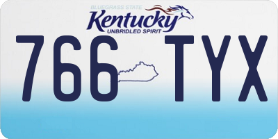 KY license plate 766TYX