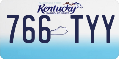 KY license plate 766TYY