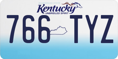 KY license plate 766TYZ