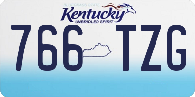 KY license plate 766TZG