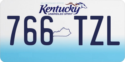 KY license plate 766TZL