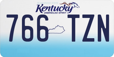 KY license plate 766TZN