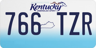 KY license plate 766TZR