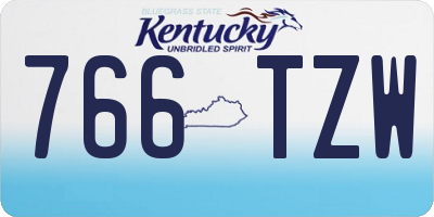KY license plate 766TZW