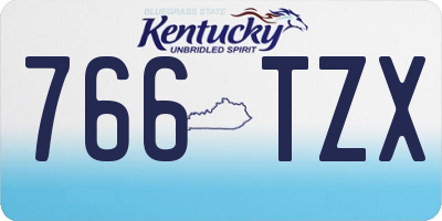 KY license plate 766TZX