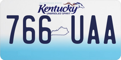KY license plate 766UAA