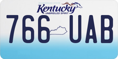 KY license plate 766UAB
