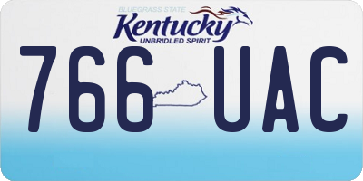 KY license plate 766UAC