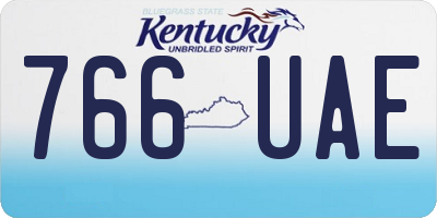 KY license plate 766UAE