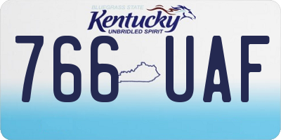 KY license plate 766UAF