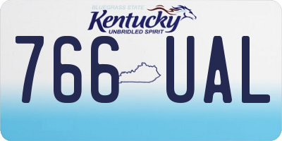 KY license plate 766UAL