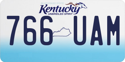 KY license plate 766UAM