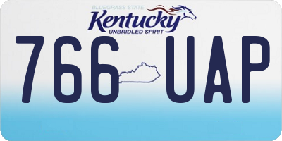 KY license plate 766UAP
