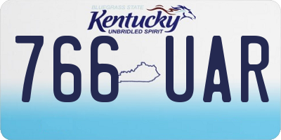 KY license plate 766UAR