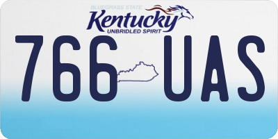 KY license plate 766UAS