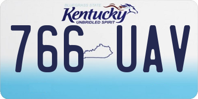 KY license plate 766UAV