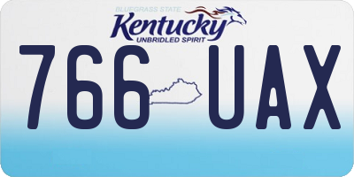 KY license plate 766UAX