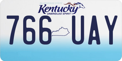 KY license plate 766UAY