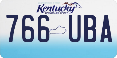 KY license plate 766UBA