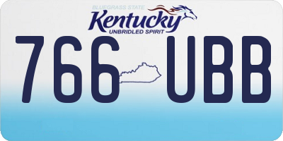 KY license plate 766UBB