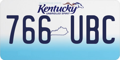 KY license plate 766UBC