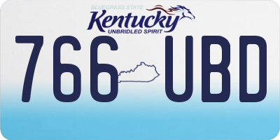 KY license plate 766UBD