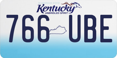 KY license plate 766UBE