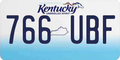 KY license plate 766UBF