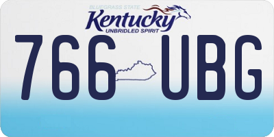 KY license plate 766UBG