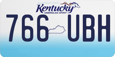 KY license plate 766UBH