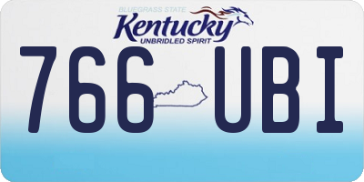 KY license plate 766UBI