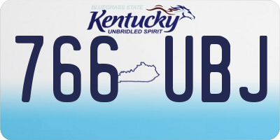 KY license plate 766UBJ