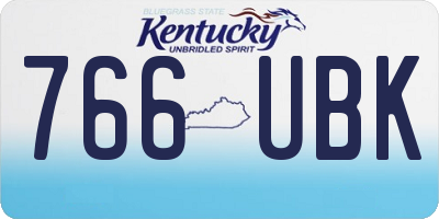 KY license plate 766UBK