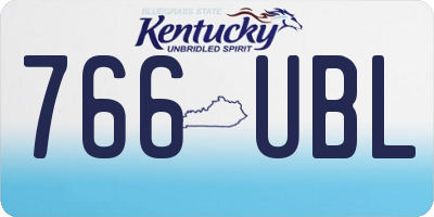 KY license plate 766UBL