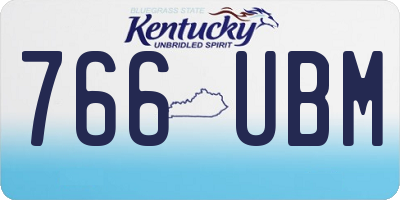 KY license plate 766UBM