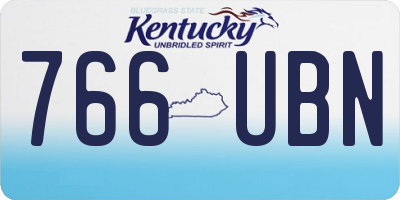 KY license plate 766UBN