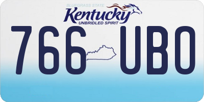 KY license plate 766UBO