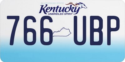 KY license plate 766UBP