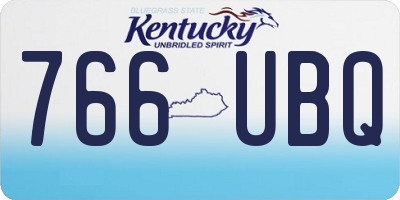 KY license plate 766UBQ