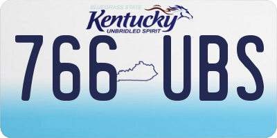 KY license plate 766UBS