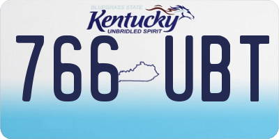 KY license plate 766UBT