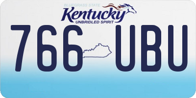 KY license plate 766UBU