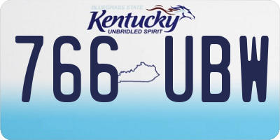 KY license plate 766UBW
