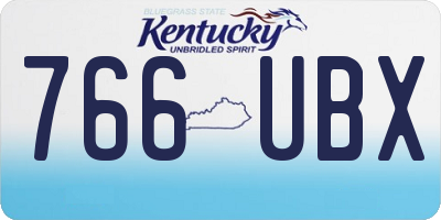 KY license plate 766UBX