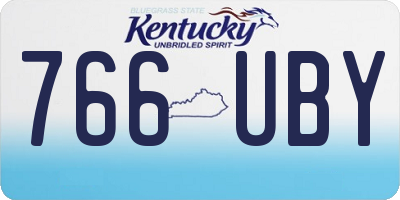 KY license plate 766UBY